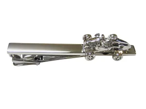Silver Toned Retro Racing Car Square Tie Clip