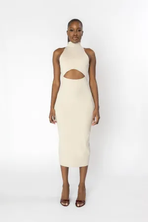 SISTINE Halter Knit Midi Dress