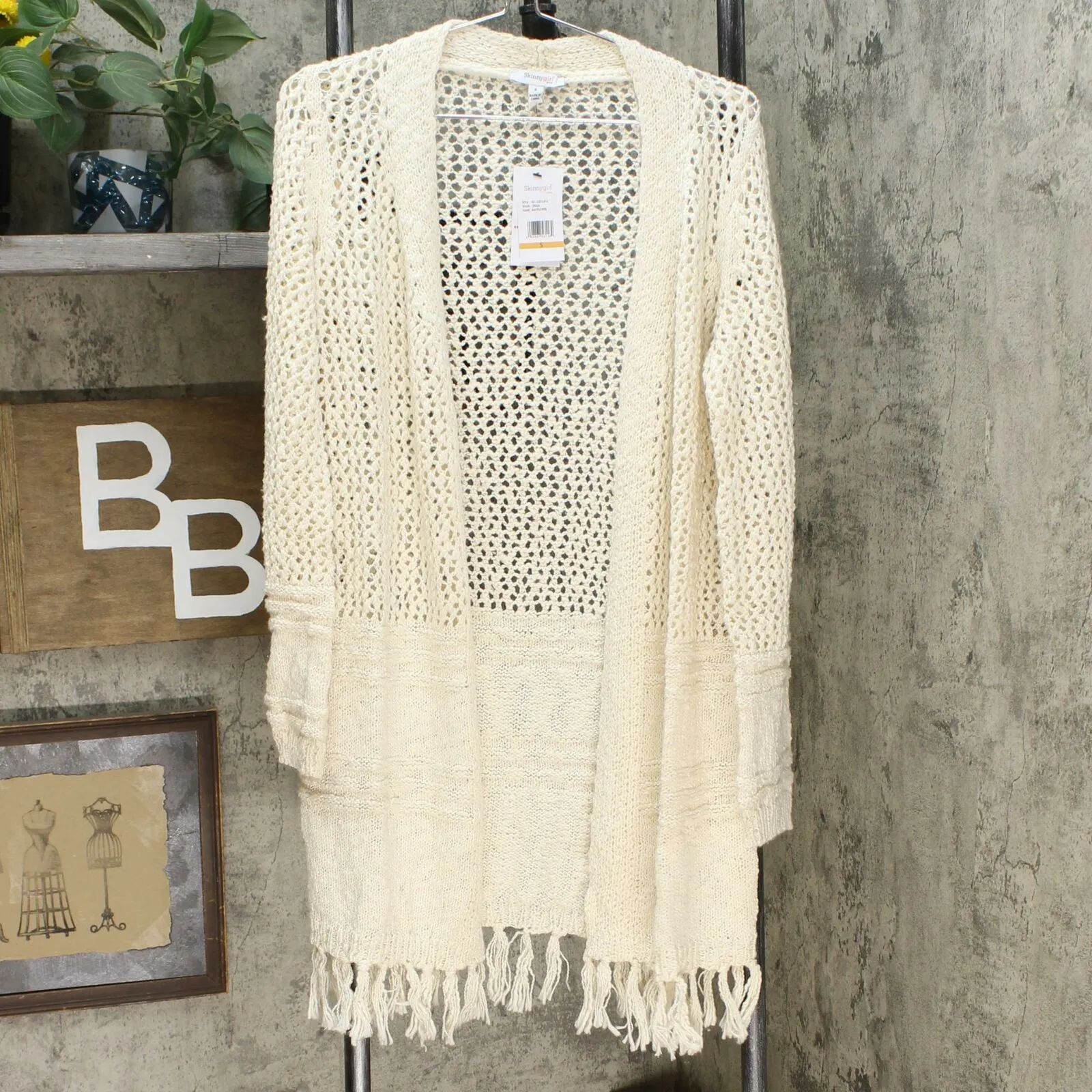 Skinnygirl Women's Mayflower Open Weave Duster Cardigan