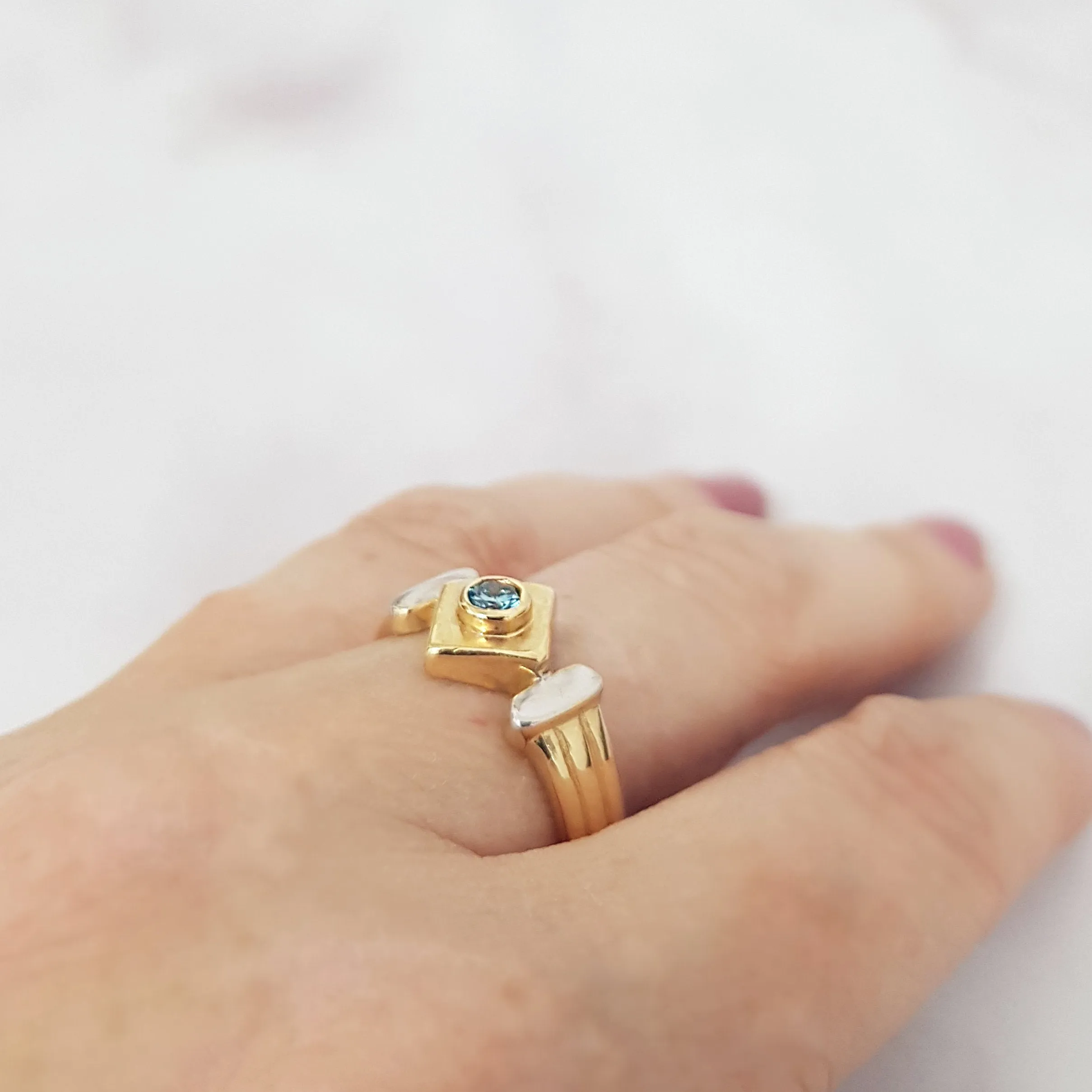 Sky Blue Diamond Vintage Ring