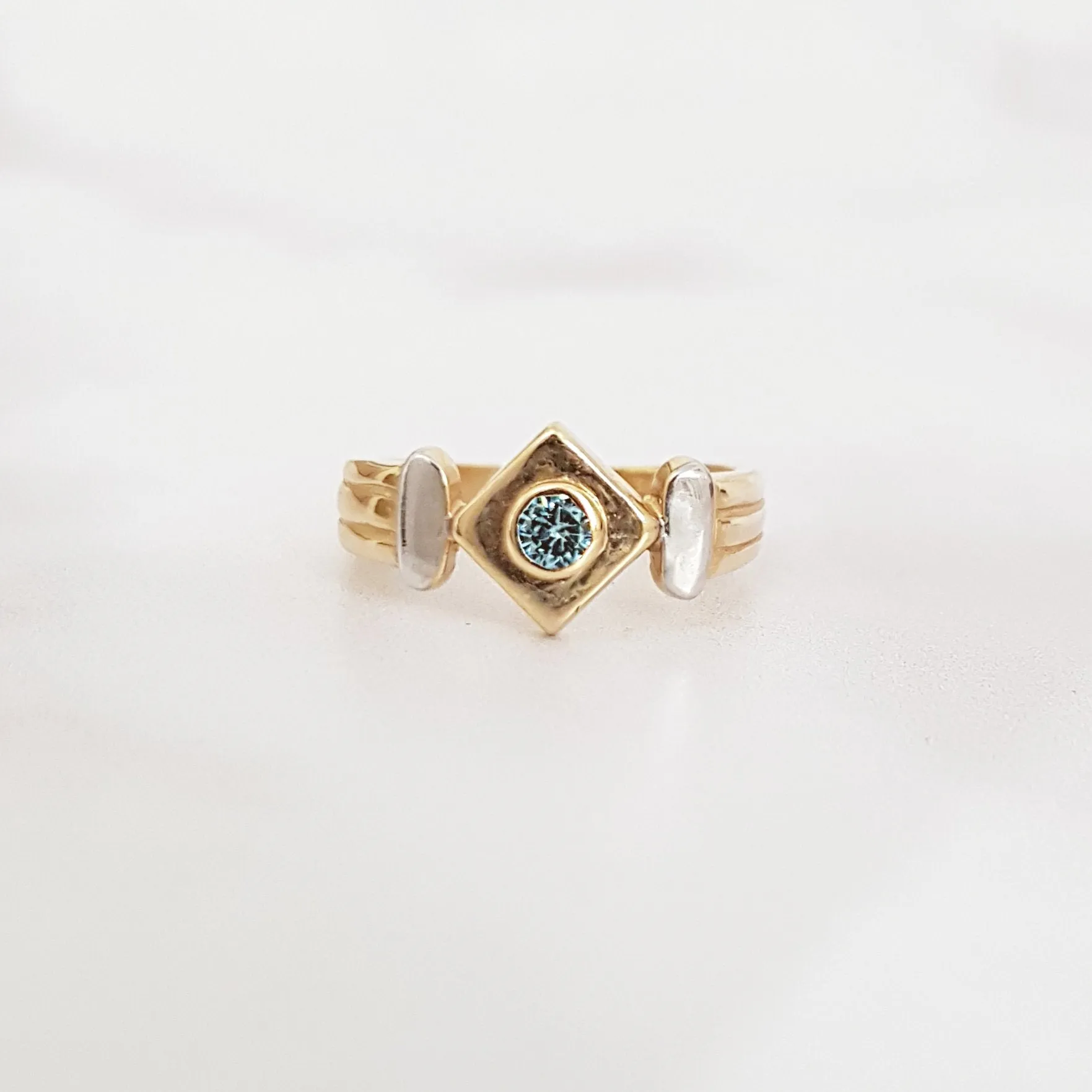 Sky Blue Diamond Vintage Ring