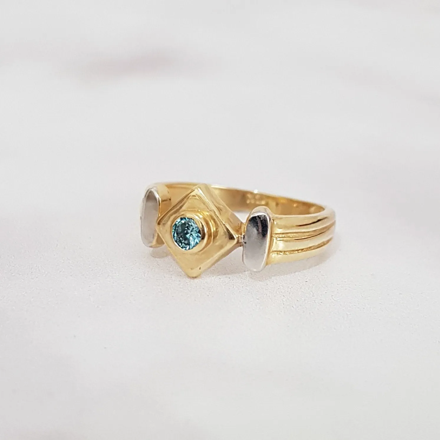 Sky Blue Diamond Vintage Ring