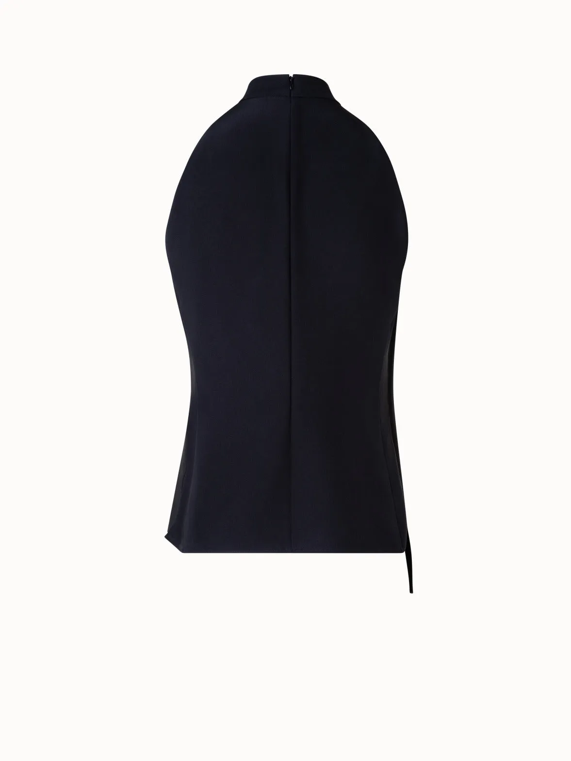Sleeveless Silk Blouse with Asymmetrical Front