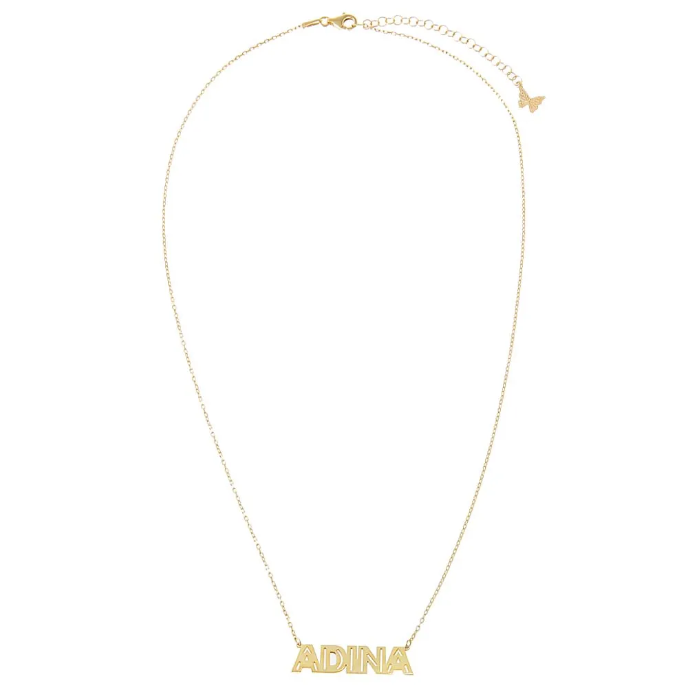 Solid Cutout Nameplate Necklace