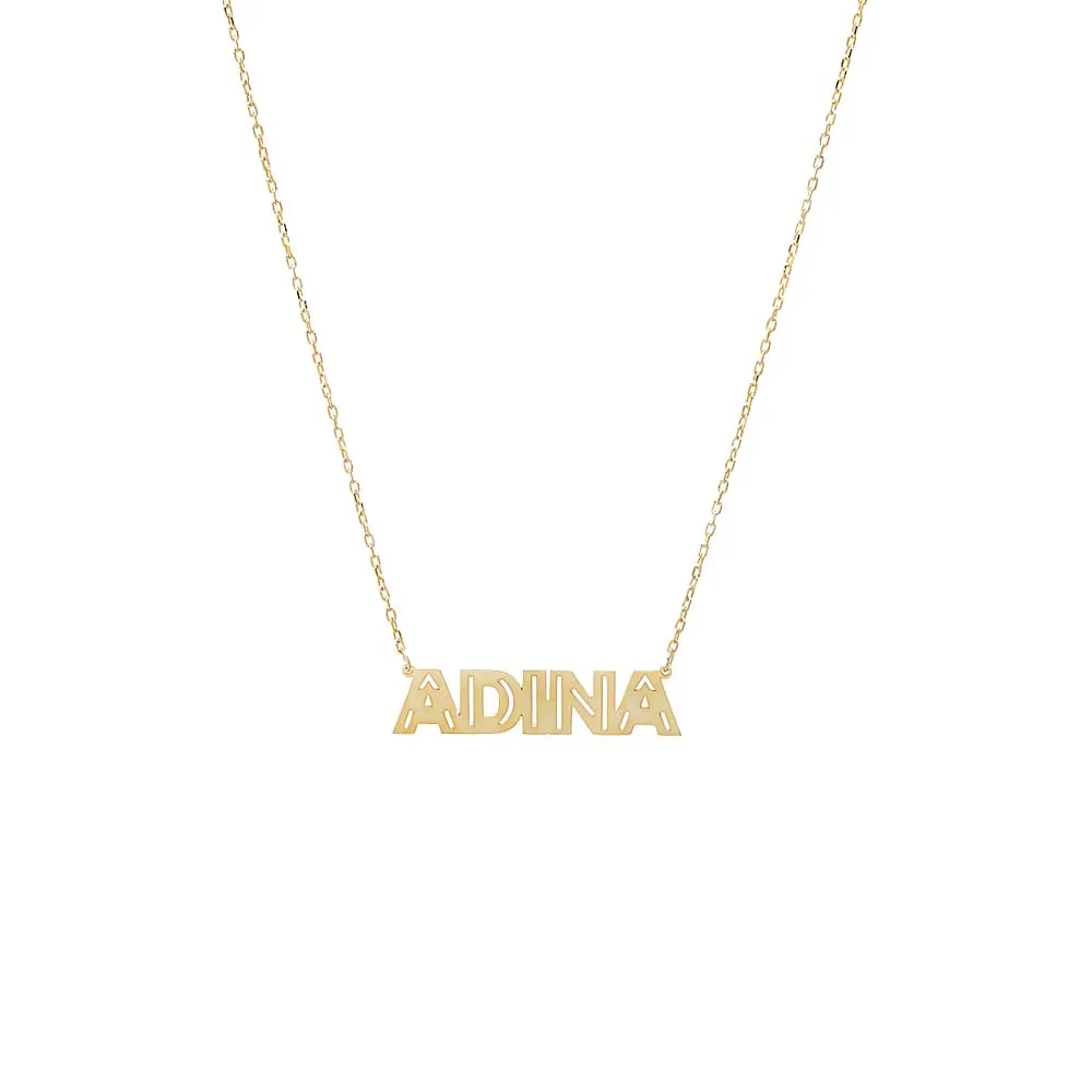 Solid Cutout Nameplate Necklace