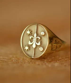 Solid Gold Custom Made Family Crest Ring