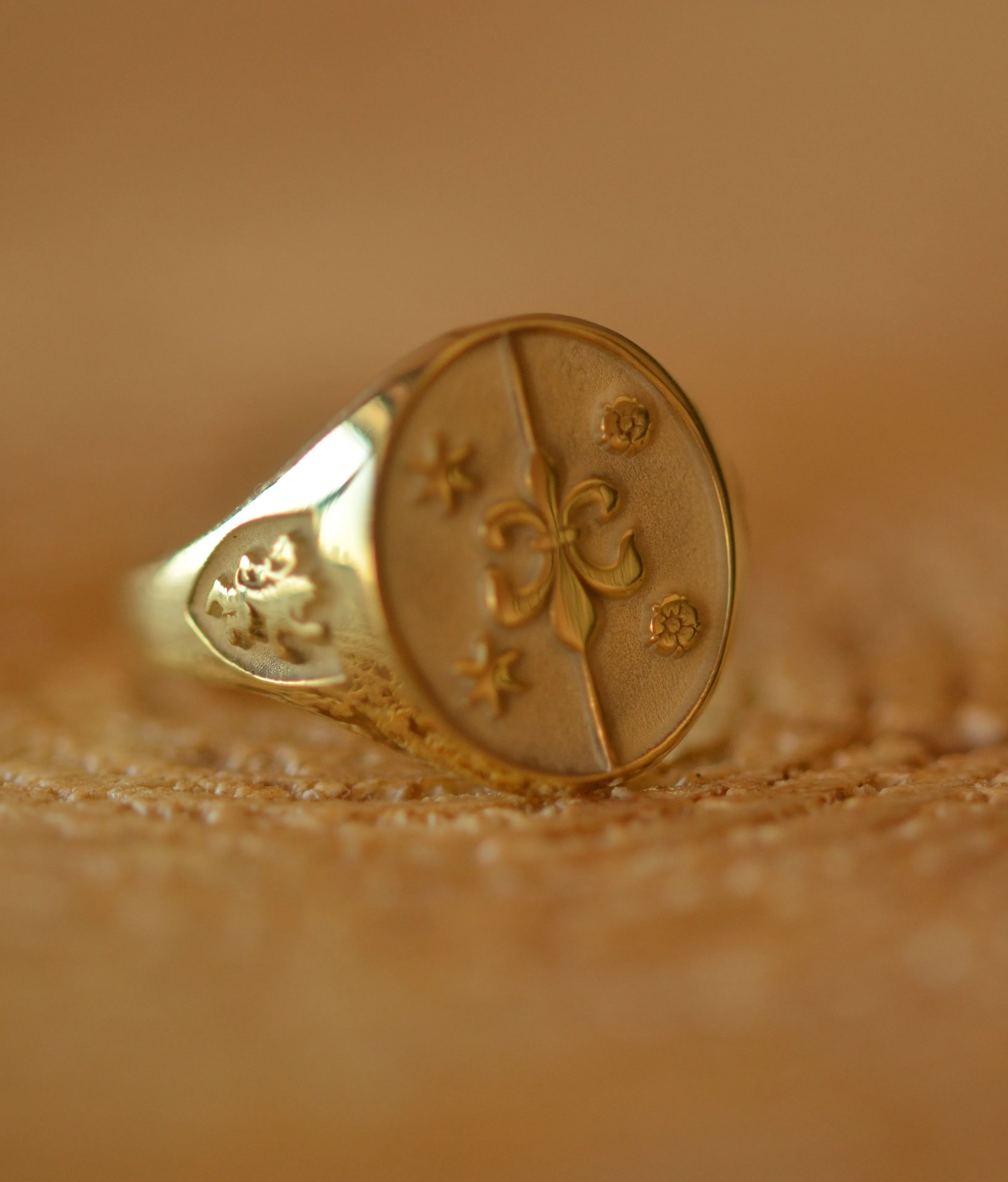 Solid Gold Custom Made Family Crest Ring