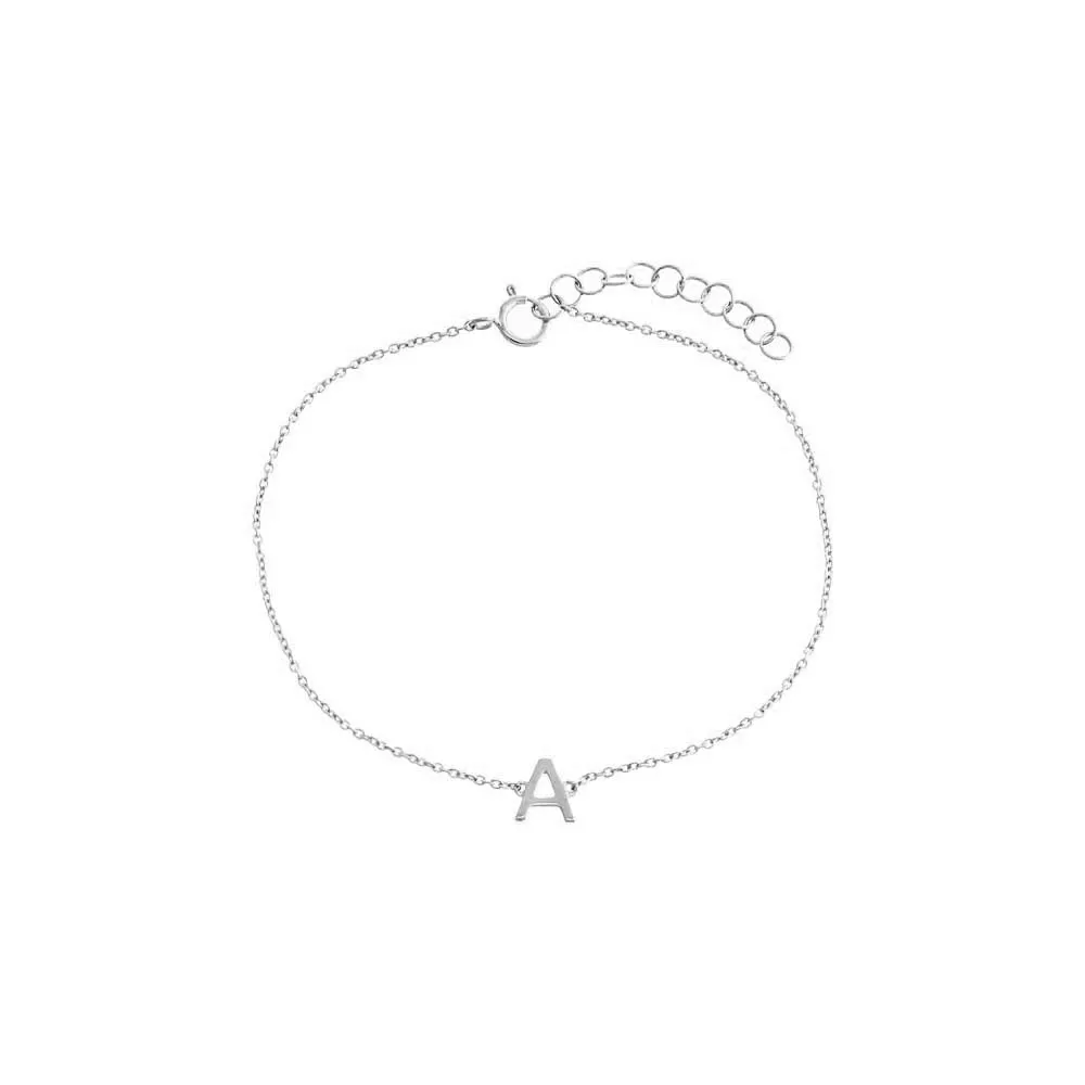 Solid Initial Bracelet 14K