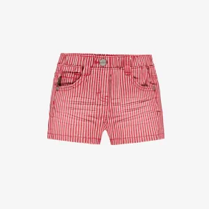 Souris Mini Striped Railroad Denim Shorts - Baby