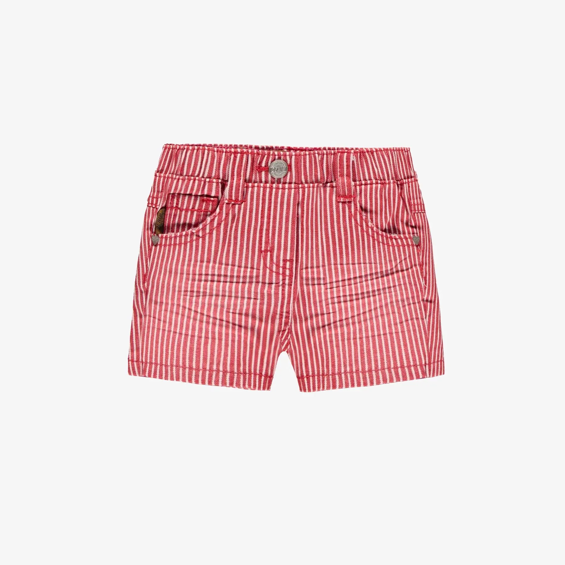 Souris Mini Striped Railroad Denim Shorts - Baby