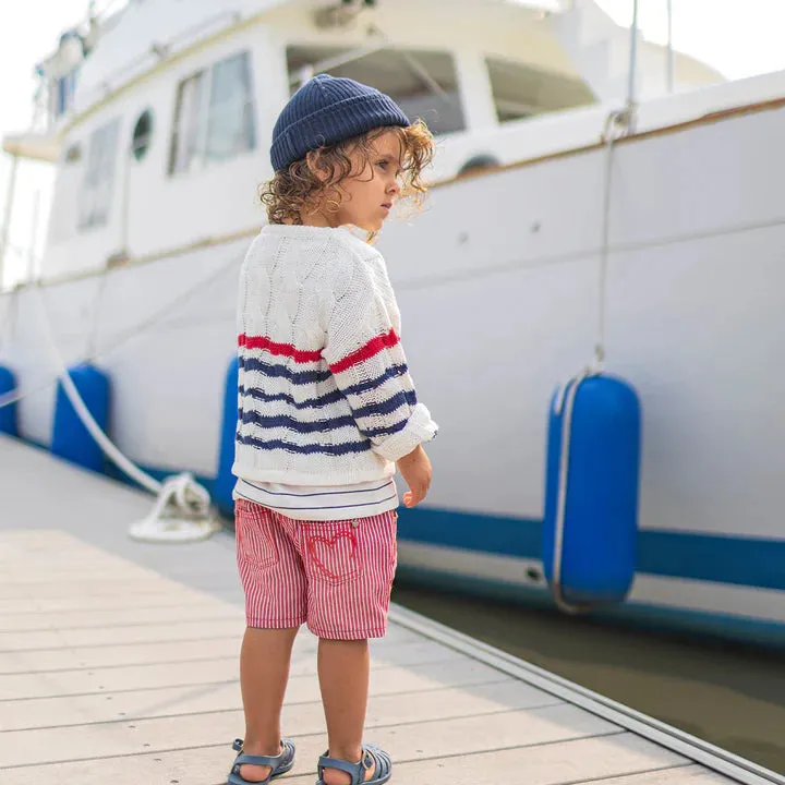 Souris Mini Striped Railroad Denim Shorts - Baby