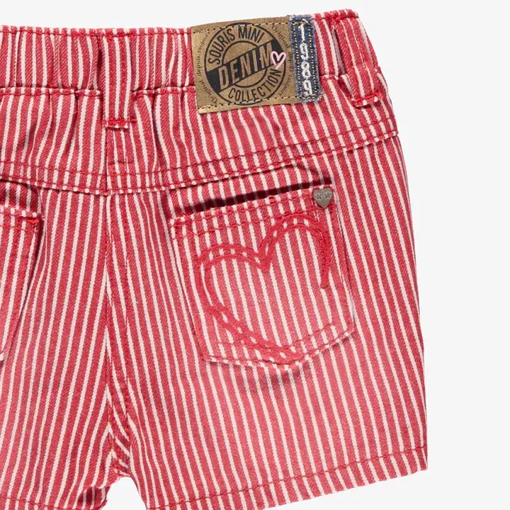 Souris Mini Striped Railroad Denim Shorts - Baby