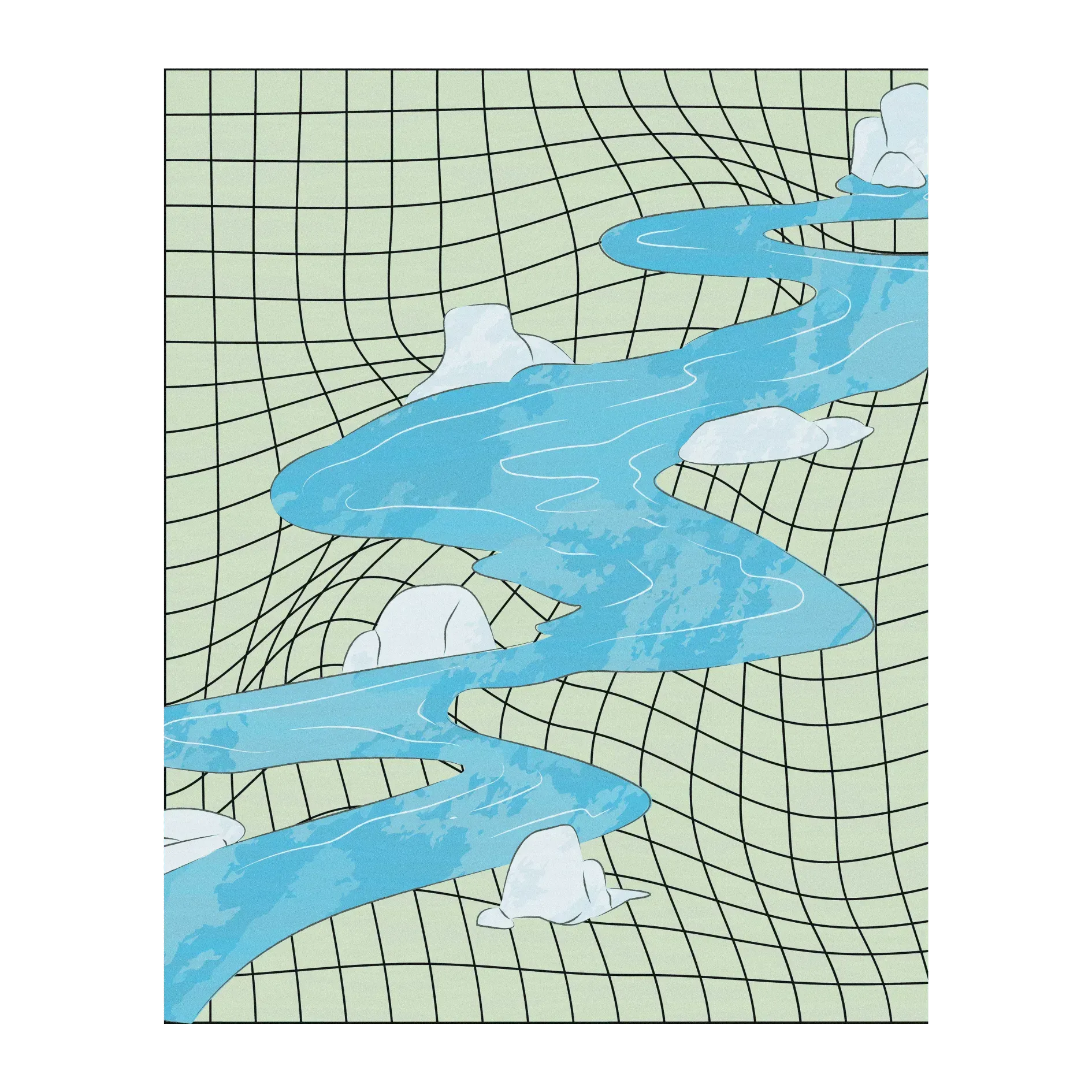 Space Time River Flow Hand Tufted Wool Rug