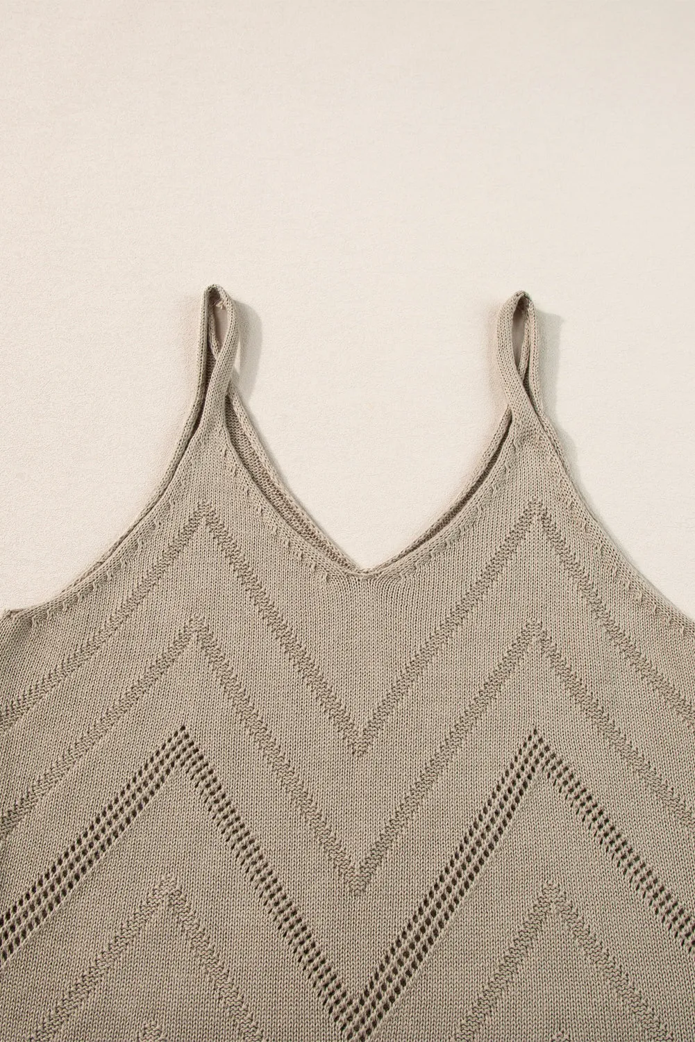 Spaghetti Straps Sweater Vest in Cafe