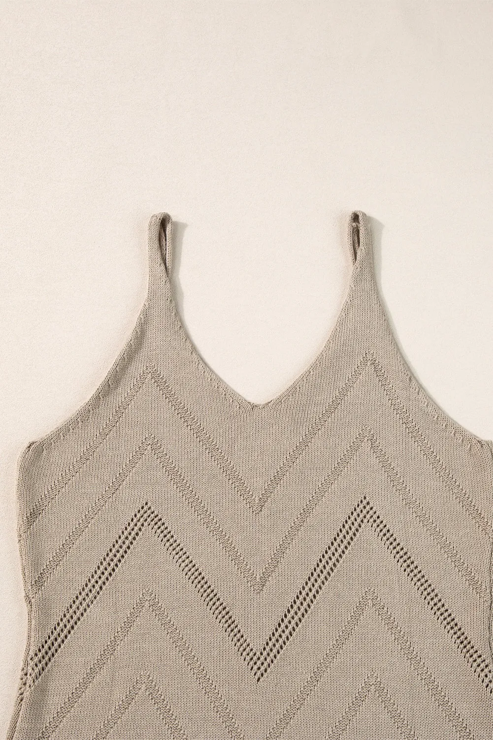 Spaghetti Straps Sweater Vest in Cafe