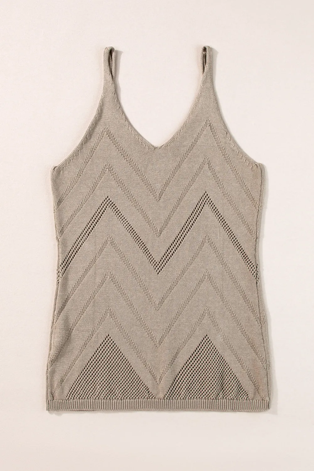 Spaghetti Straps Sweater Vest in Cafe