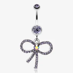 Sparkling Ribbon Dangle Belly Ring