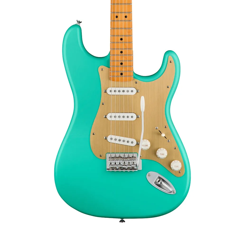 Squier 40th Anniversary Stratocaster Vintage Edition Electric Guitar, Maple FB, Satin Seafoam Green