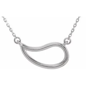 Sterling Silver Paisley 18" Neckalce