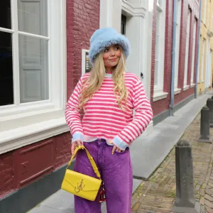 Streep knit fuchsia
