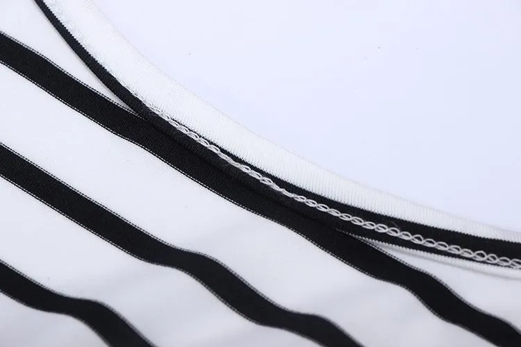 Striped Backless Romper