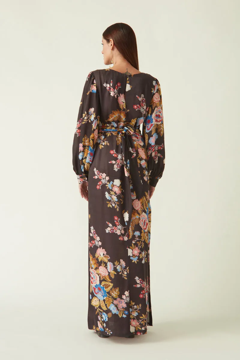 Summer Dress Linen Satin Printed-Fashion Edit Java 03A-4JV-66-Payal Pratap