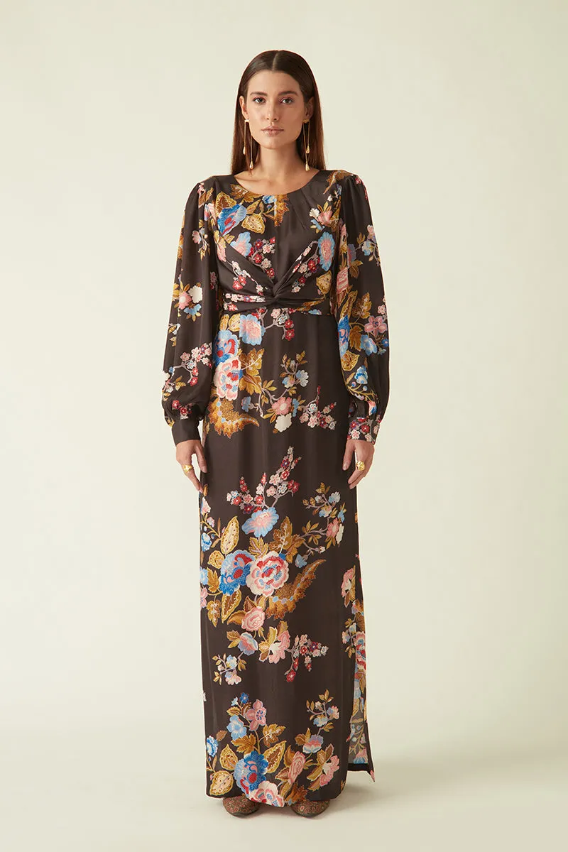 Summer Dress Linen Satin Printed-Fashion Edit Java 03A-4JV-66-Payal Pratap