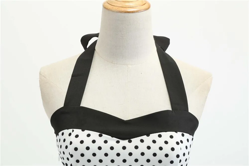Summer Halter Dot Print Strapless Retro Dresses