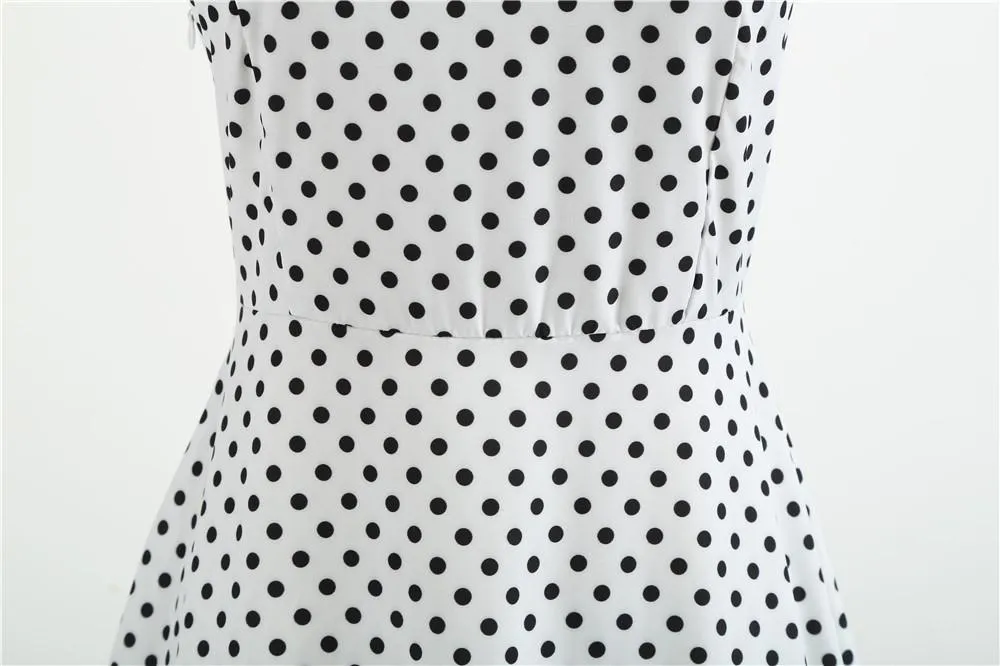 Summer Halter Dot Print Strapless Retro Dresses