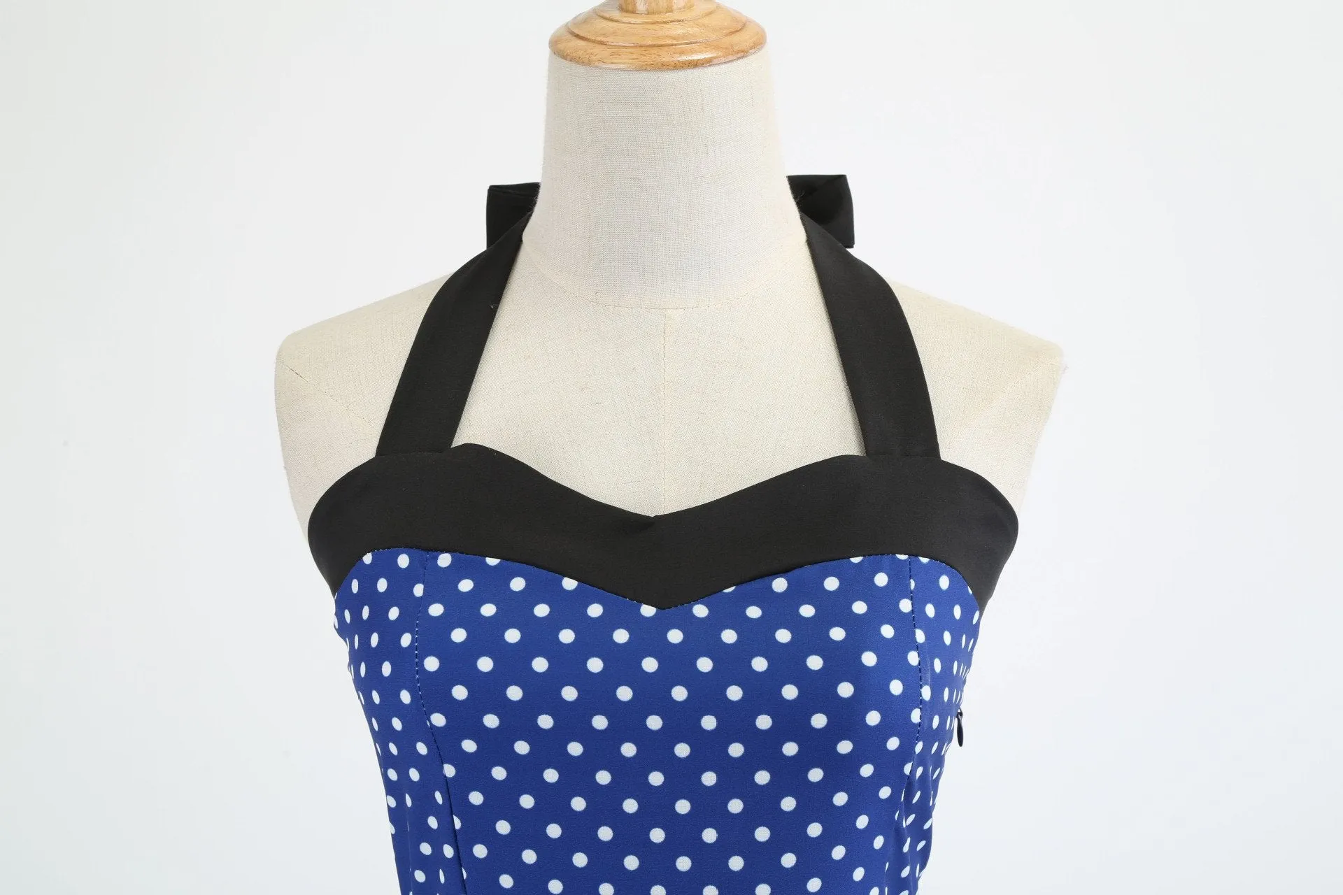 Summer Halter Dot Print Strapless Retro Dresses