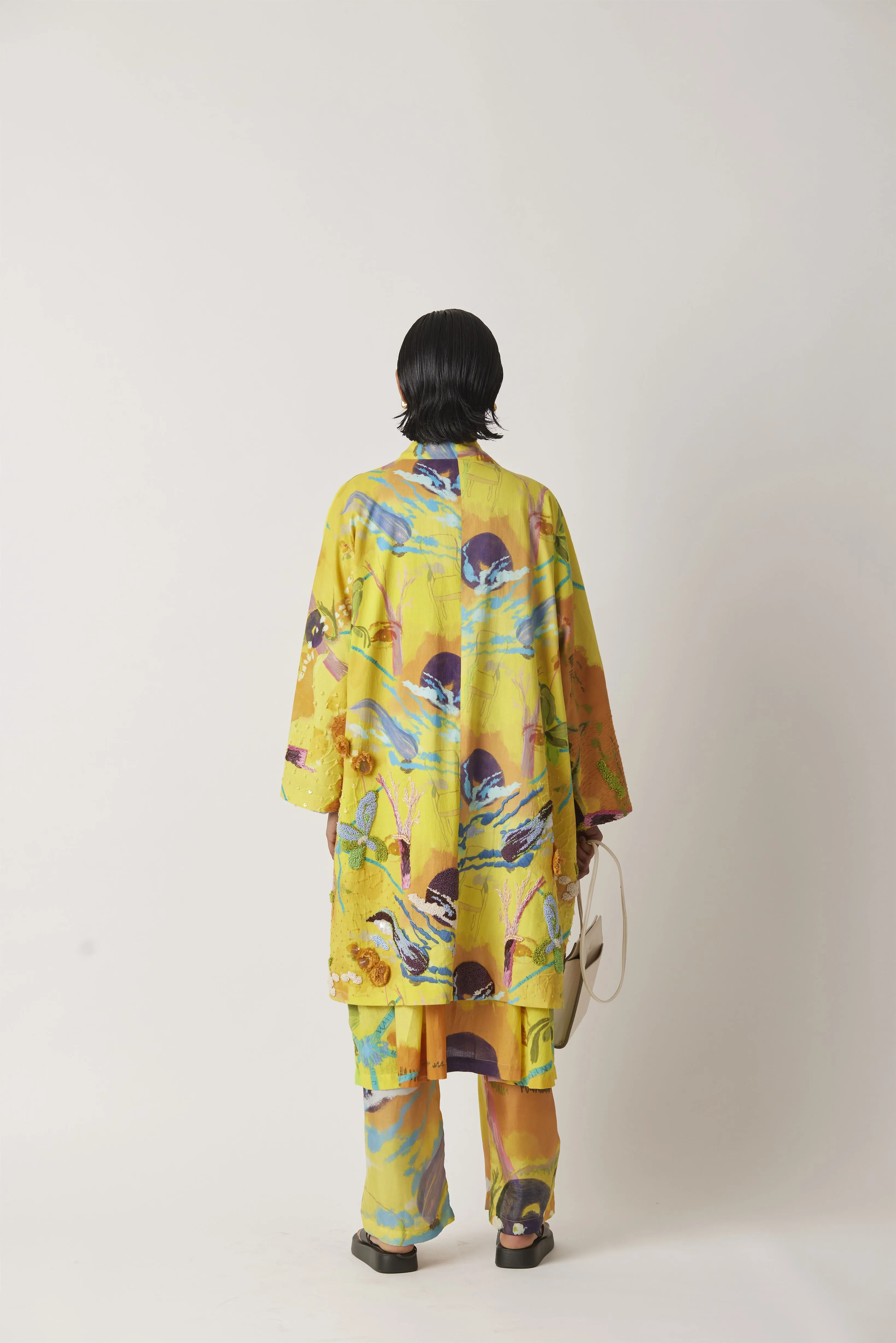 Summer Jacket Long Kimono Embellished Print Barbi-Unwillted-Fashion Edit-Yc14Jkt-157 Yc14Qk01-Yavi