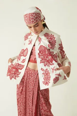 Summer Jacket Silk Cupro Bacan Embroidered-Java E2-Fashion Edit-7JV-38-Payal Pratap