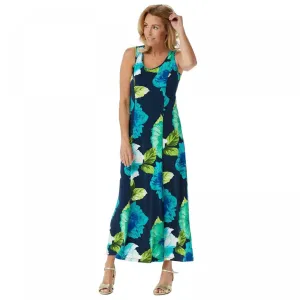 Susan Graver Women's Printed Liquid Knit Maxi Dress