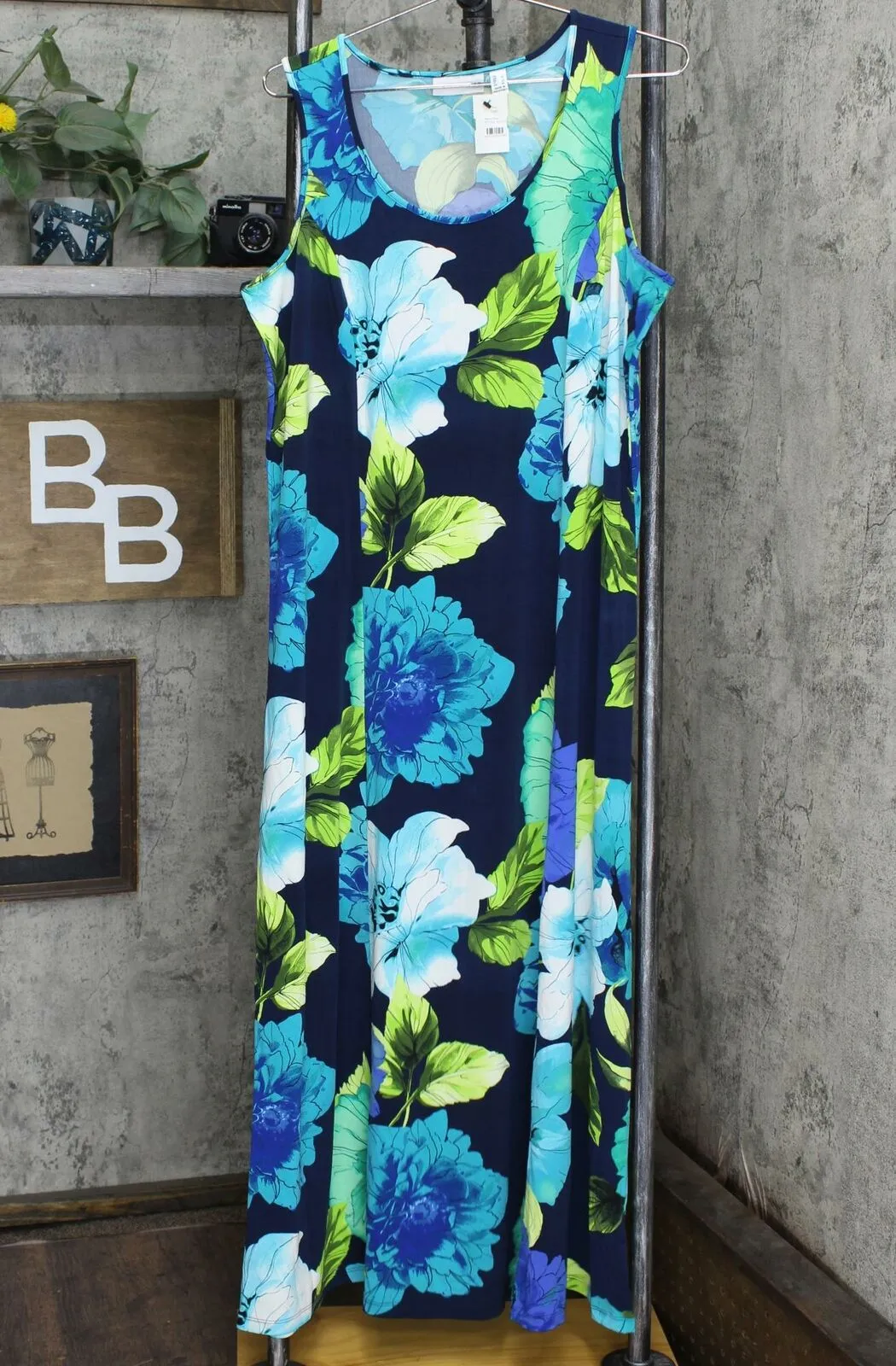 Susan Graver Women's Printed Liquid Knit Maxi Dress