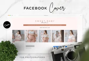 Sweet Baby Studio Facebook Cover for Photographers Editable Canva Template