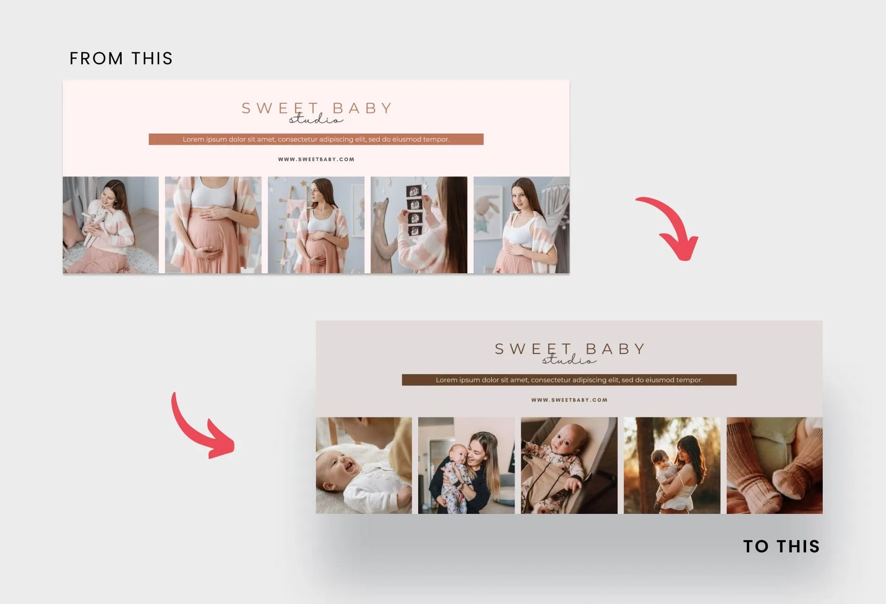 Sweet Baby Studio Facebook Cover for Photographers Editable Canva Template