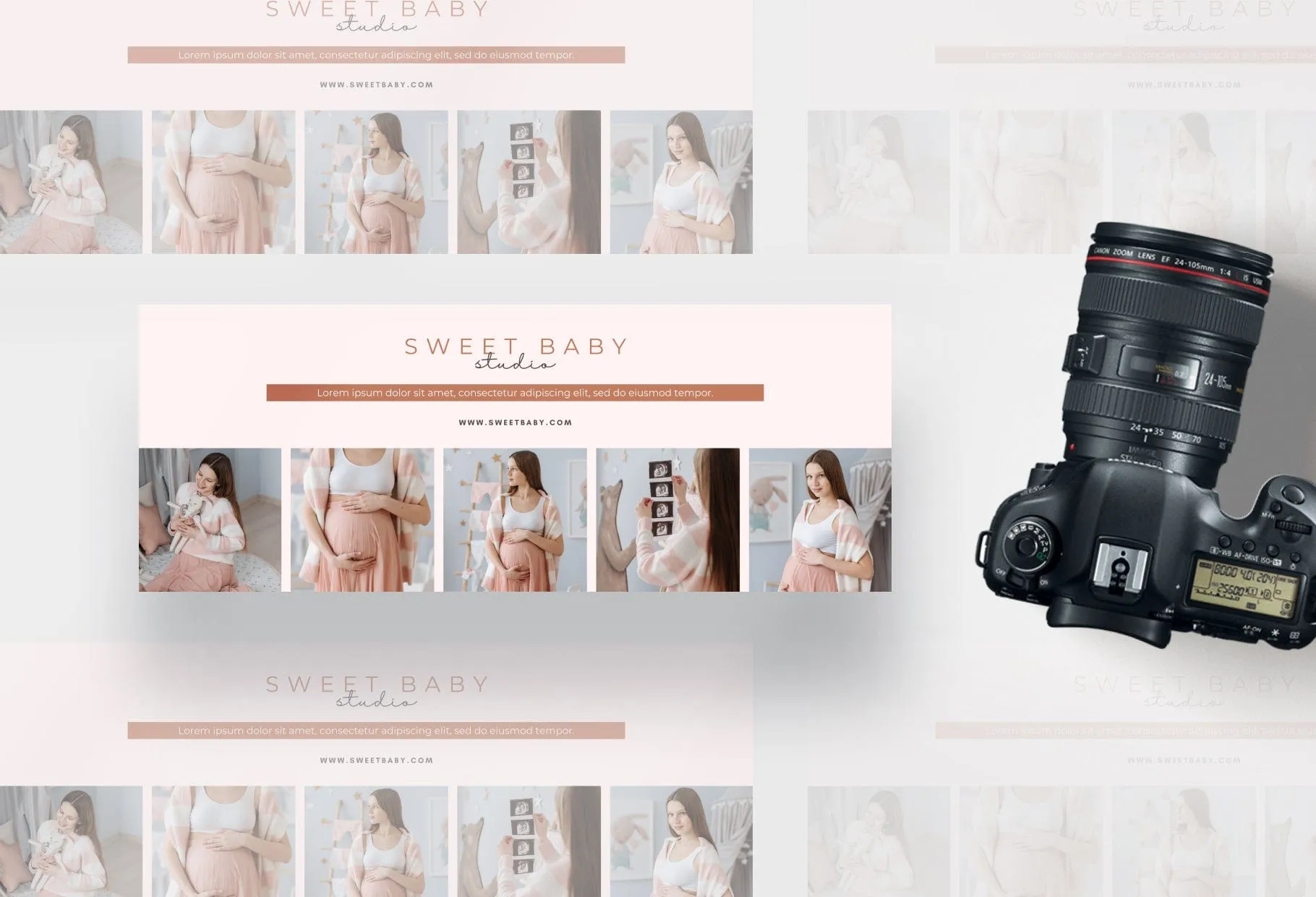 Sweet Baby Studio Facebook Cover for Photographers Editable Canva Template