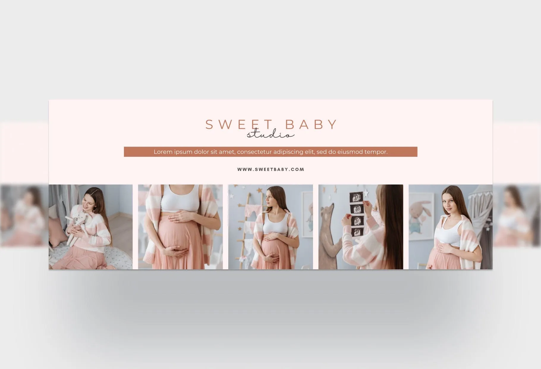 Sweet Baby Studio Facebook Cover for Photographers Editable Canva Template