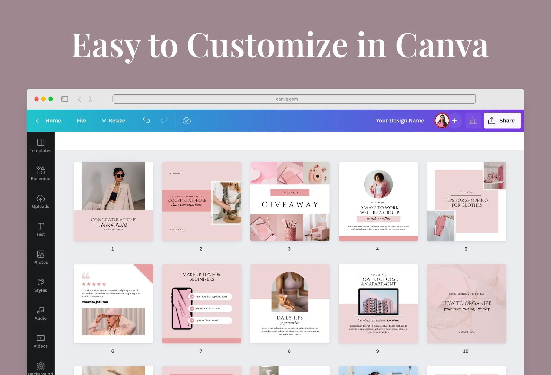Sweet Pink Facebook Group Posts Templates