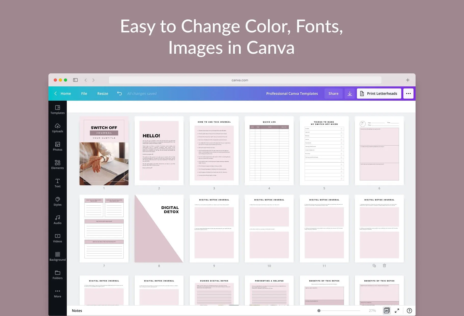 Switch Off Journal Canva Template