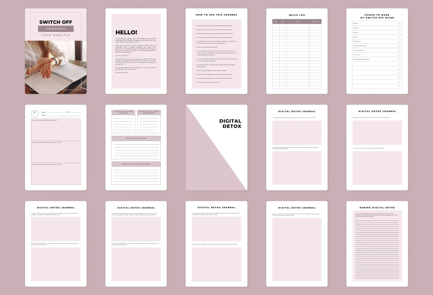Switch Off Journal Canva Template