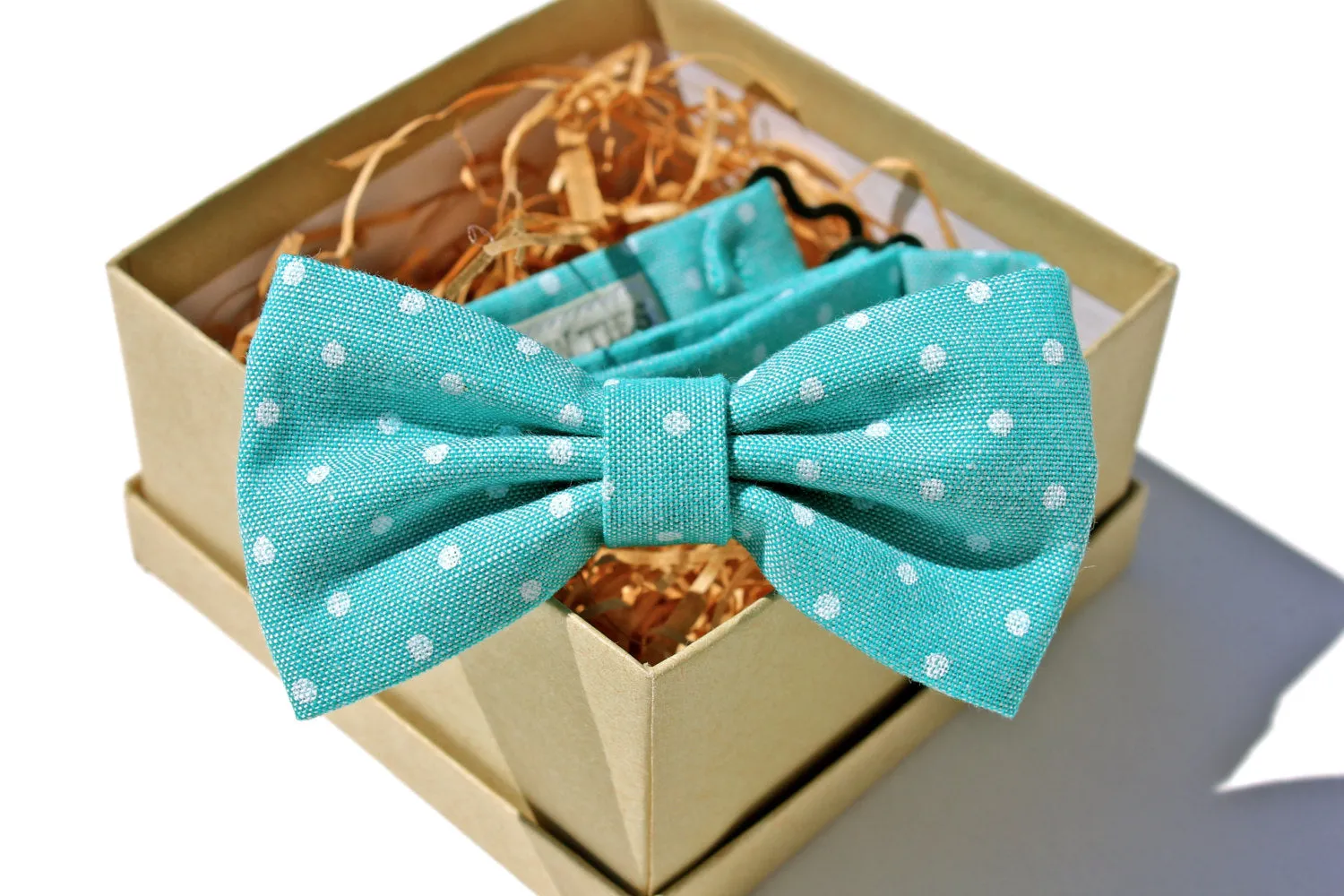 Teal Polka Dot Children's Bow Tie