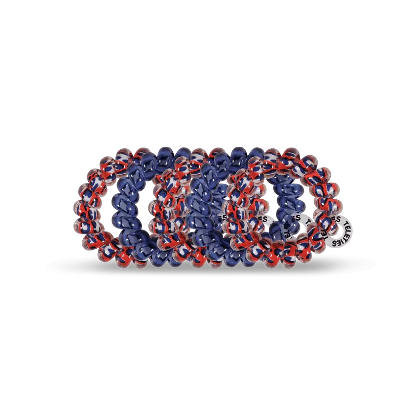Teleties Hair Tie - Tiny Band Pack of 5 - Red White and Leopard