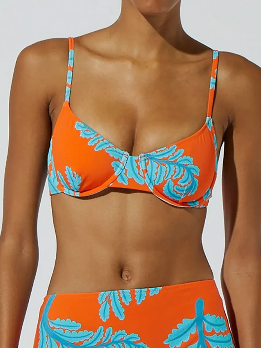 The Ginger Top in Leaf Motif