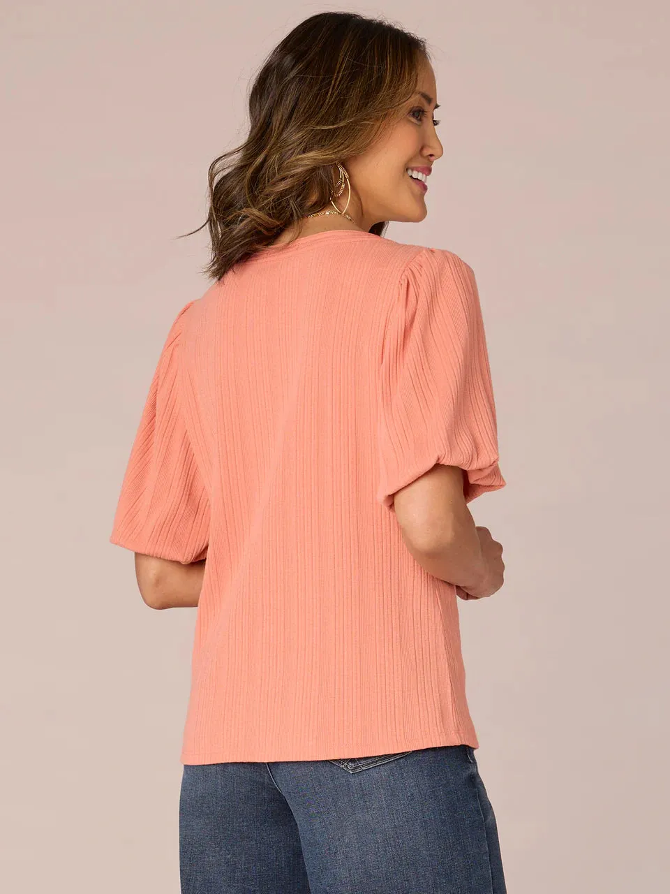 The Juliet Short Blouson Puff Sleeve Knit Top