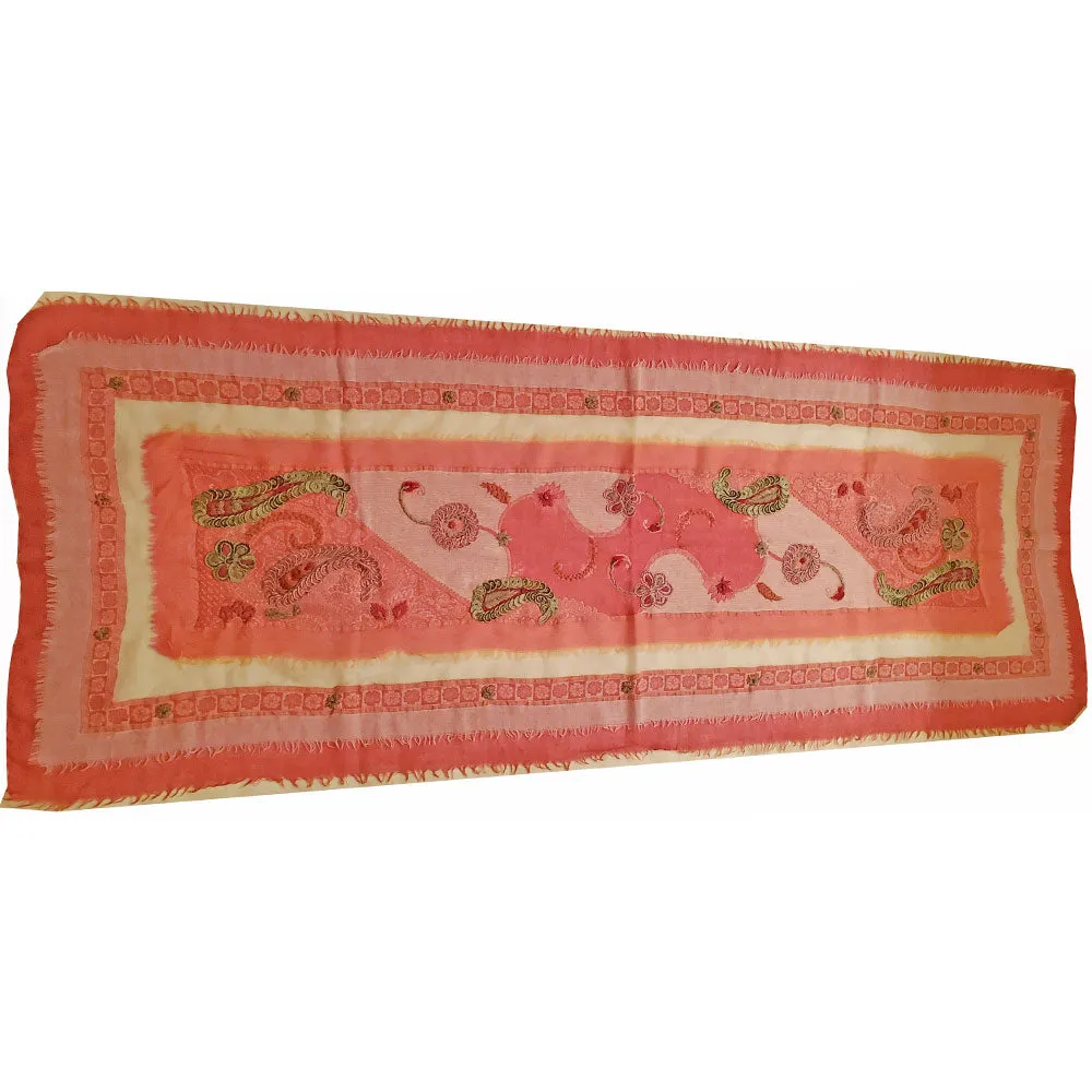 Three Layered Handspun Design Embroidered Table Runner and Stole