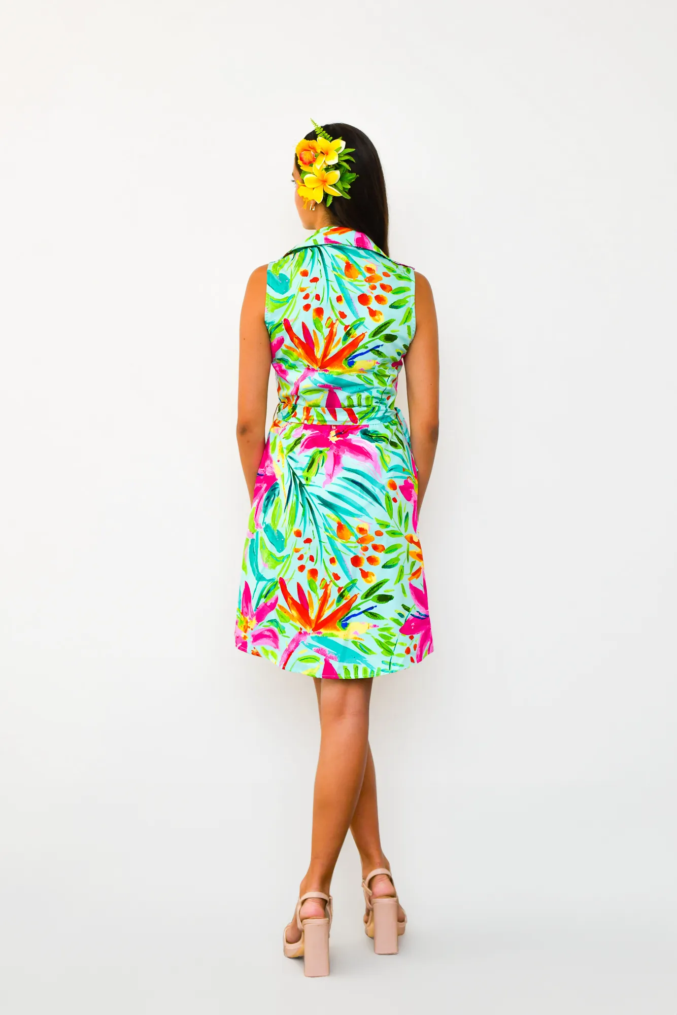 Tropicana - Sleeveless Shirt Dress