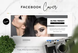 Ultra Trendy Photo Facebook Cover for Photographers Editable Canva Template