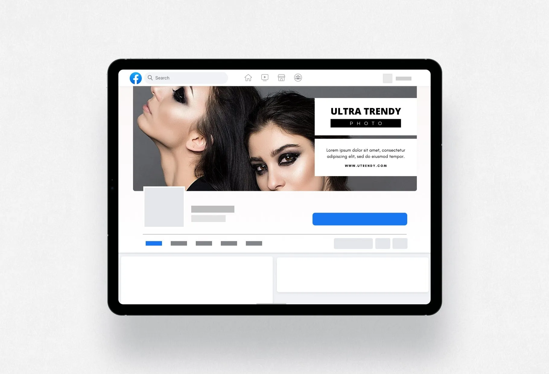Ultra Trendy Photo Facebook Cover for Photographers Editable Canva Template