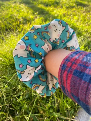 Unicorn Kitty Cat Scrunchie Unicorn Kitty Hair Tie Gift 